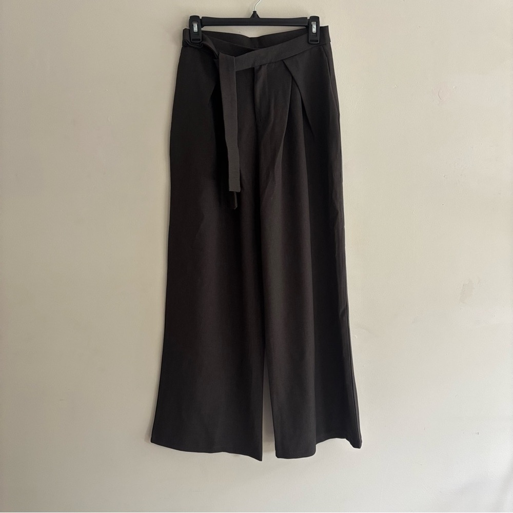 NWT Commense super high rise dark gray charcoal trouser pants size small medium - Picture 4 of 9